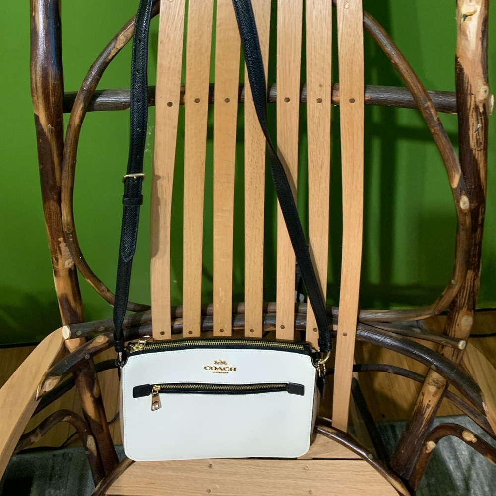 Leather Coach crossbody bag.